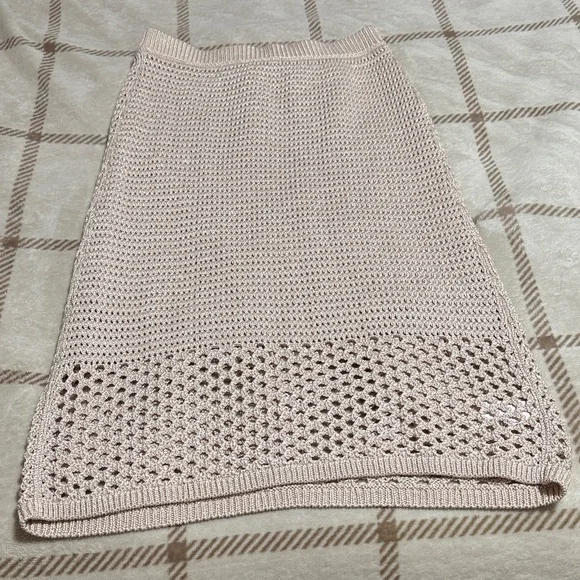 Ann Taylor Beige Knit Midi Skirt - Picture 2 of 6